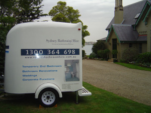 Luxury Portable Bathroom Hire or Bathroom on wheels hireSydney bathroom